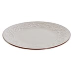 DKD Home Decor Assiette plate de la marque Beige Marron Gres (27,5 x 27,5 x 3 cm) (Référence : S3025987)