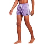 adidas Men's 3-Stripes CLX Very-Short-Length Swim Shorts, Violet Fusion/White, XL