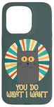 Coque pour iPhone 15 Pro You Do What I Want Retro Cat With Yellow Eyes