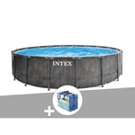 Kit piscine tubulaire - INTEX - Baltik - Gris - PVC armé - 4,57 x 1,22 m