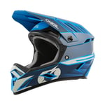 O'NEAL | Casque VTT | VTT de descente | Norme de sécurité EN1078, ouvertures de ventilation pour le refroidissement, coque extérieure ABS | Backflip Helmet Eclipse V.24 | Adulte | Bleu Gris | Taille XL