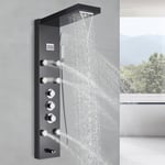 Thermostatic Shower Panel Column Tower- Waterfall, Rainfall Shower 6 Body Jets