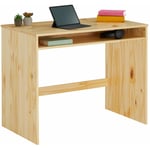 Idimex - Bureau alice table de travail avec 1 niche de rangement sous le plateau, en pin massif recouvert d'un vernis naturel - Naturel