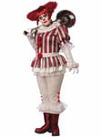 Sadistic Clown Evil Joker Horror Scary Halloween Adult Womens Costume Plus