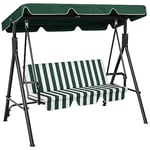 YITAHOME Balancelle de Jardin, 3 Places Balancelle Jardin Exterieur, Balancoire de Jardin avec Auvent Réglable et Coussin Amovible pour Porche, 270KG Chargeable, 170 x 110 x 153cm, Vert