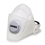 Set med 2 produkter. Ansiktsmask UVEX Silv-Air Premium 5310 FFP3, vikmask med ventil