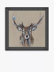 John Lewis Louise Luton 'Hearty Stag' Framed Print, 83 x 83cm, Brown/Multi