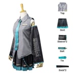 Vocaloid Miku Cosplay Peruk Kostym Japan Midiklänning Nybörjare Framtid Miku Cosplay Kvinna Halloween Kvinna Green Full set