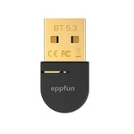 eppfun Clé Bluetooth 5.3 Adaptateur Dongle, USB Bluetooth Audio Transmetteur, Supporte PC Windows 11/10/8.1, Compatible avec Casque, Souris, Clavier, imprimantes, Plug & Play (Noir)