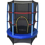 Trampoline Extérieur pour Enfant Outdoor Toys Happy Jump Blue Ø140 cm avec Filet de Sécurité