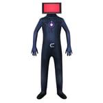 Skibidi Toalett  Jumpsuit Cosplay Halloween kostym för barn TV Man Kids 120