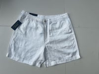 Polo Ralph Lauren Classic Fit Prepster Linen Chino Shorts White XL 36/38, 6”