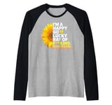 I'm A Happy Go Lucky Ray Of Fucking Sunshine Shirt Sunflower Raglan Baseball Tee