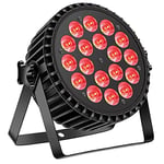 DELIBANG 18 LED Par DMX RGBW Lampe de Scène Lumiere DJ Effet avec Stroboscope/Voix/ DMX512 Contrôler Modes,8 Canaux jeux de lumiere pour DJ Disco Mariage Club