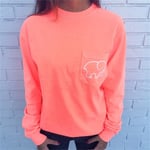 Women Elephant Printed T-shirt Female Autumn Pink M