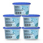 Delka Dehumidifiers 500ml Moisture, Damp Absorbers, Disposable Condensation Remover, Dehumidifiers for Mould Compact & Portable Design for Bedroom, Kitchen, Office, Bathroom, Garage, Wardrobe (5 PACK)