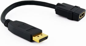 Convertisseur Displayport Vers Hdmi Câble Vidéo Dp Mâle Vers Hdmi Femelle - Actif Avec Audio, 4K, Full Hd, Hdmi 2.0/1.4, Pour Tvs Hd, Apple Et Pc Adaptateur Dp Vers Hdmi, Noir, 20C[YIN142637]