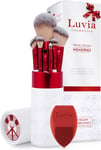 Professional Luvia Makeup Brush Set, Gift Idea, Prime Vegan Memories Velvet Red,