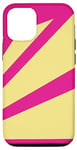 Coque pour iPhone 15 Pro Perspective Jaune Pink Rayures Optiques