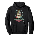 Deck The Halls With Books of Jolly Christmas Librarian Xmas Pullover Hoodie