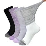 ZFSOCK Chaussettes Diabétiques Homme Femme: Sans Elastique Sans Couture Non Comprimantes Amples Socquettes Classiques Diabetique en Coton Coussin 4 Paires Mi-mollet, Melange de couleurs 43-46