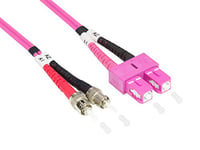 Kabelmeister® Câble fibre optique OM4 - Duplex - Fiche SC vers ST - Multimode 50/125 - Câble fibre optique - 15 m