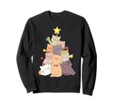 Cat Lover Xmas Holiday Funny Cat Christmas Tree Sweatshirt