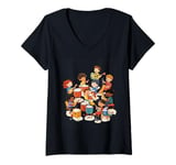 Womens Kids Playing Instruments Music Education V-Neck T-Shirt