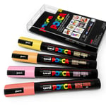 Uni Posca Pc-5m Art Marker Paint Pens - Colour Packs - 4 Set In Plastic Wallet