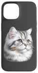 Coque pour iPhone 15 Portrait de chat tigré argenté x chat mignon