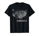 World War 2 Army German Tank StuG III Ausf. G Blueprint T-Shirt