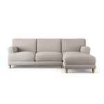 Habitat Askem Fabric Right Hand Corner Sofa - Stone -Ash Leg 4 Seater