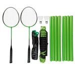 Idena- Filet de Badminton et de Tennis avec 2 Raquettes et 2 Volants dans Une boîte de Transport Pratique, Un Jeu varié pour Tous Les âges pour l'intérieur et l'extérieur, 40184