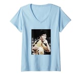 Womens Bruce Lee Iconic Yellow Jumpsuit Vintage Poster V-Neck T-Shirt