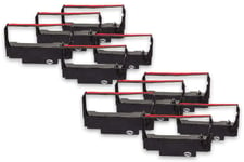 vhbw 10x Rubans encreurs impr. matricielle compatible avec Epson TM-U210D, TM-U220A, TM-U220B, TM-U220D Remplace ERC-38 B/R, ERC-30, ERC-34