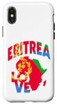 Coque pour iPhone X/XS Love Erythrée avec drapeau de l'Érythrée en Afrique Carte de la fierté érythréenne