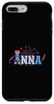 Coque pour iPhone 7 Plus/8 Plus Anna Nom personnalisé 4 juillet USA Party