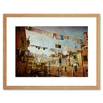 Wee Blue Coo Clothes Lines Venice Washing Line Laundry Picture Framed Wall Art Print