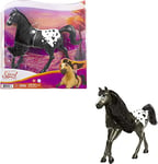 ​Spirit L'indomptable, Figurine cheval sauvage, Tête articulée et longue crinière noire pour rejouer les scènes du film, Jouet pour enfant, GXD98