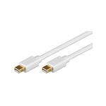 Goobay 52850 Câble de Connexion Mini DisplayPort 1.2, Doré, Blanc, 1m Longueur de Câble