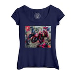 T-Shirt Femme Col Echancré Captain America Civil War Bande Dessinee Comics