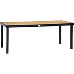 Outsunny - Table de jardin rectangulaire pour 8 personnes en aluminium plateau pe à lattes aspect bois dim. 190L x 90l x 74H cm noir - Beige