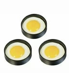 3PC LARGE EGG RINGS METAL EGG RINGS COOKING OMELETTE BREAKFAST KITCHEN CHEF AID