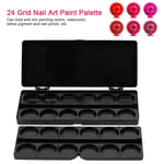 24 Grid Palette Painting Watercolor Pigment Mixing Case Manicure Drawing TBlack