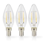 Nedis 2W (25W) 250Lm 2700K E14 Kron Klar 3-Pack  *