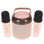 Langattomat karaokekaiuttimet RGB Light Bluetooth 5.3 -kaiutin kahdella langattomalla mikrofonilla Kannettava karaokelaite perhejuhliin Pink