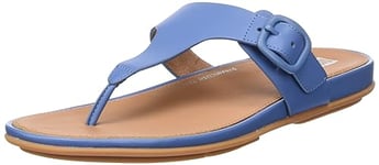 Fitflop Femme Gracie Rubber-Buckle Leather Toe-Post Sandals Tongs, Sail Blue, 41 EU