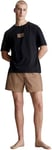 Calvin Klein Men's S/S Boxer Set, Black Top, Caribou Bottom, S