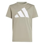 adidas Unisex Kids Essentials Big Logo T-Shirt, Putty Beige/White, 7-8 Years