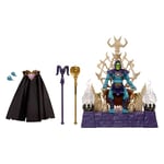 Masters of the Universe Masterverse Skeletor Action Figure & Throne Pack, MOTU Toy, Lighted Sconces, Removable Hood & Cape, 2 Staff Accessories, HXX63